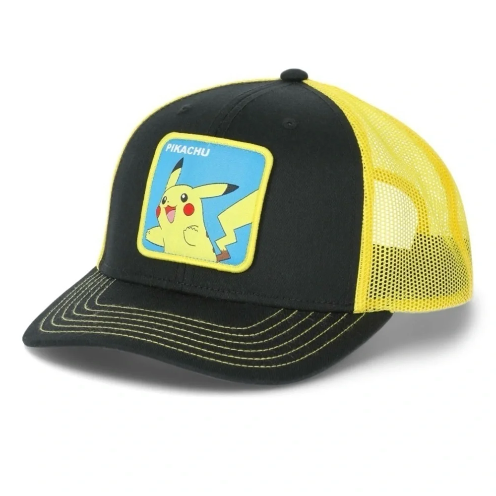 Pokemon Men’s Pikachu Adjustable Snapback Trucker Hat, One Size Fits Most